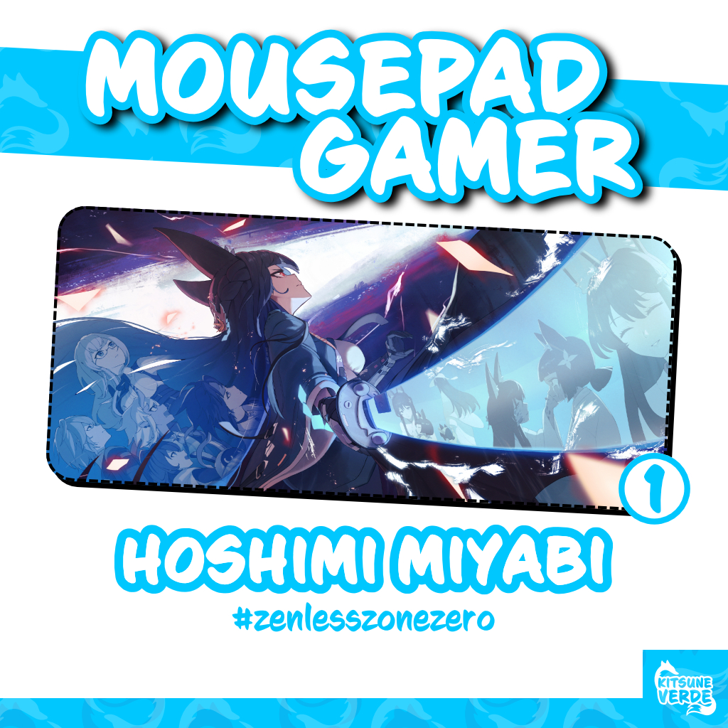 Mouse Pad Gamer - Hoshimi Miyabi - Zenless Zone Zero - 90x40 - 80x40 - 70x30 - 60x40 - 40x45 cm