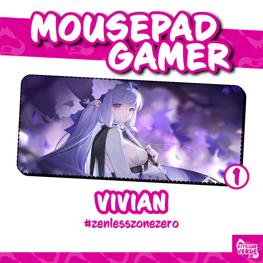 Mouse Pad Gamer - Vivian - Zenless Zone Zero - 90x40 - 80x40 - 70x30 - 60x40 - 40x45 cm