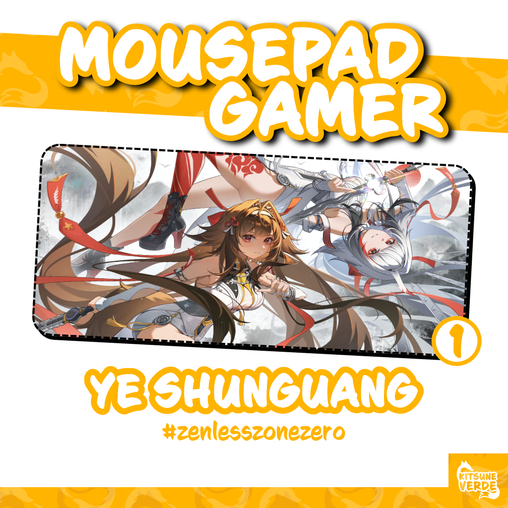 Mouse Pad Gamer - Ye Shunguang - Zenless Zone Zero - 90x40 - 80x40 - 70x30 - 60x40 - 40x45 cm
