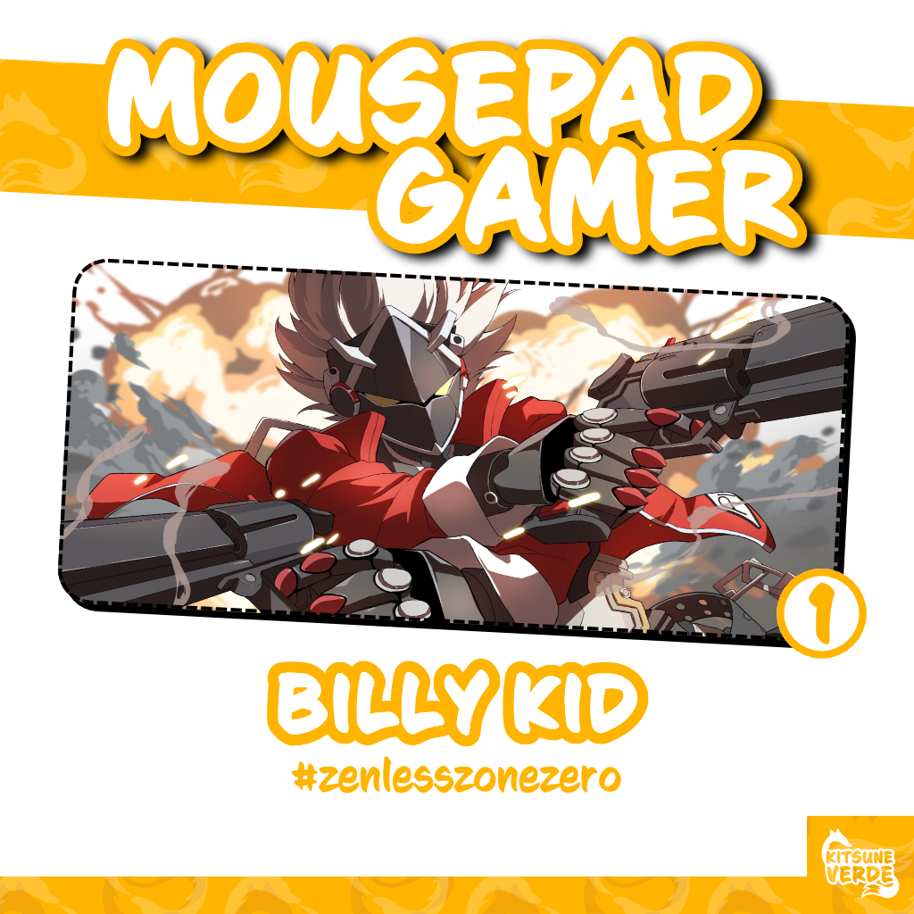 Mouse Pad Gamer - Billy - Zenless Zone Zero - 90x40 - 80x40 - 70x30 - 60x40 - 40x45 cm