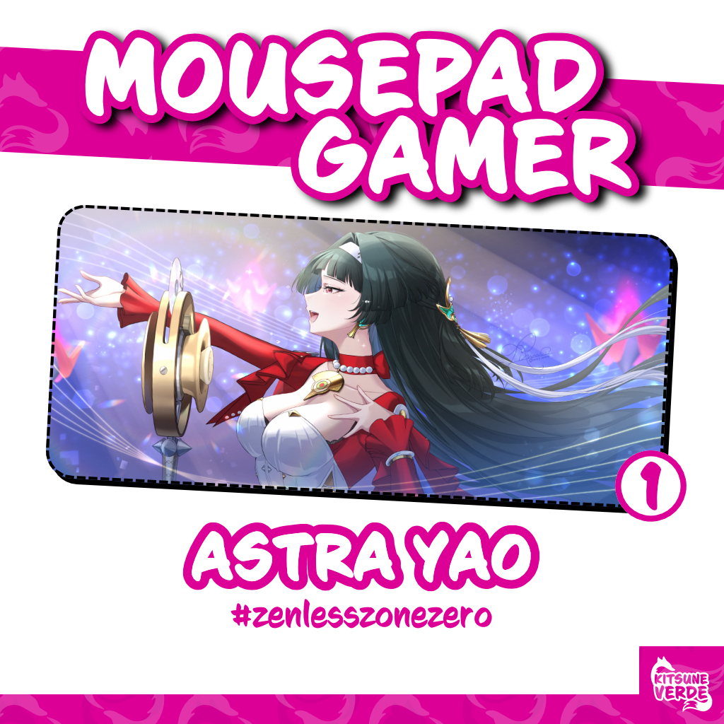 Mouse Pad Gamer - Astra Yao - Zenless Zone Zero - 90x40 - 80x40 - 70x30 - 60x40 - 40x45 cm