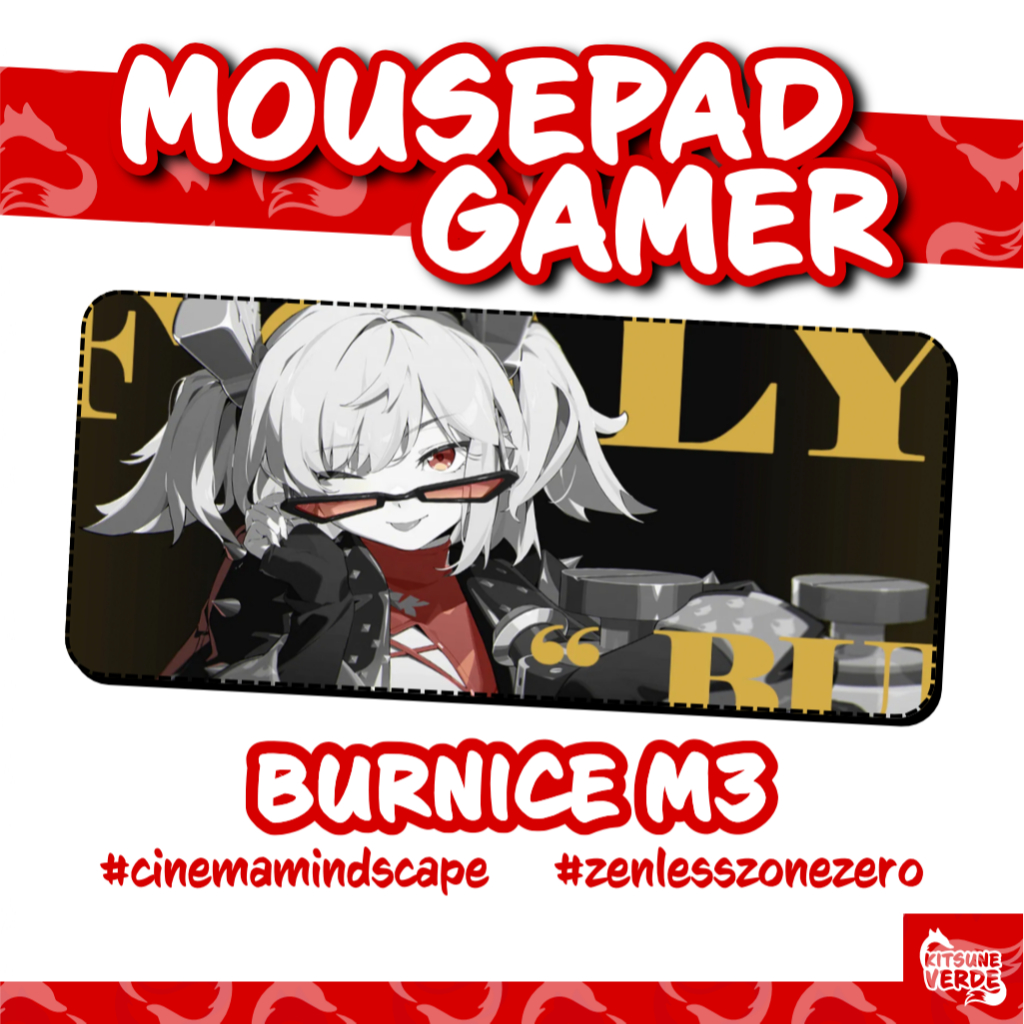 Mouse Pad Gamer - Mindscape Fogo - Zenless Zone Zero - 90x40 - 80x40 - 70x30 - 60x40 - 40x45 cm