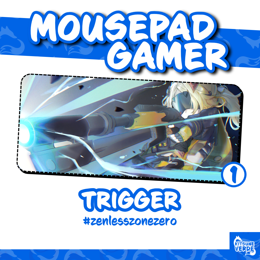 Mouse Pad Gamer - Trigger - Zenless Zone Zero - 90x40 - 80x40 - 70x30 - 60x40 - 40x45 cm