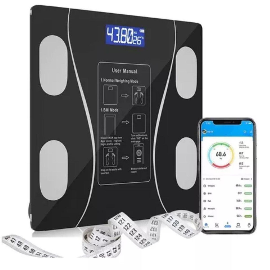 Balança Eletrônica Bluetooth Bioimpedância Barata