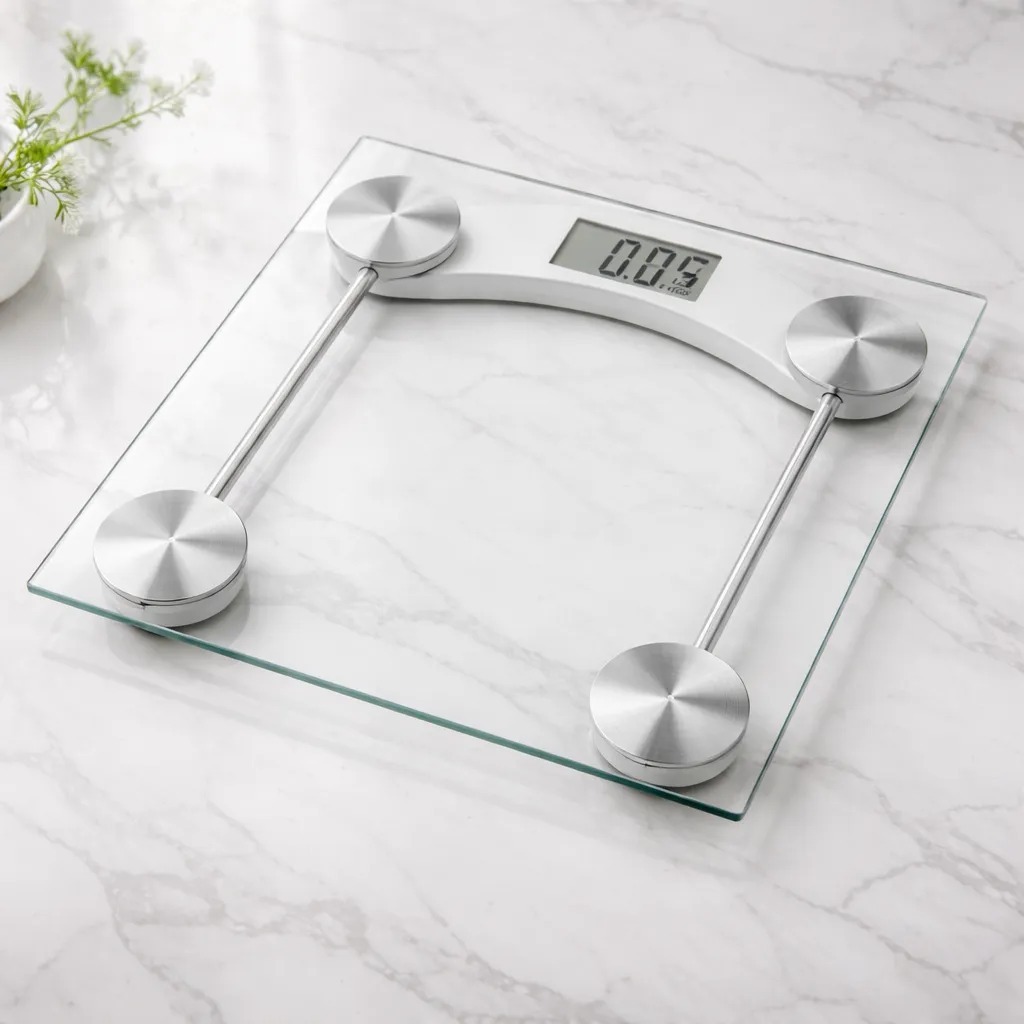 Balança Digital Banheiro Vidro Temperado 180kg Display LCD