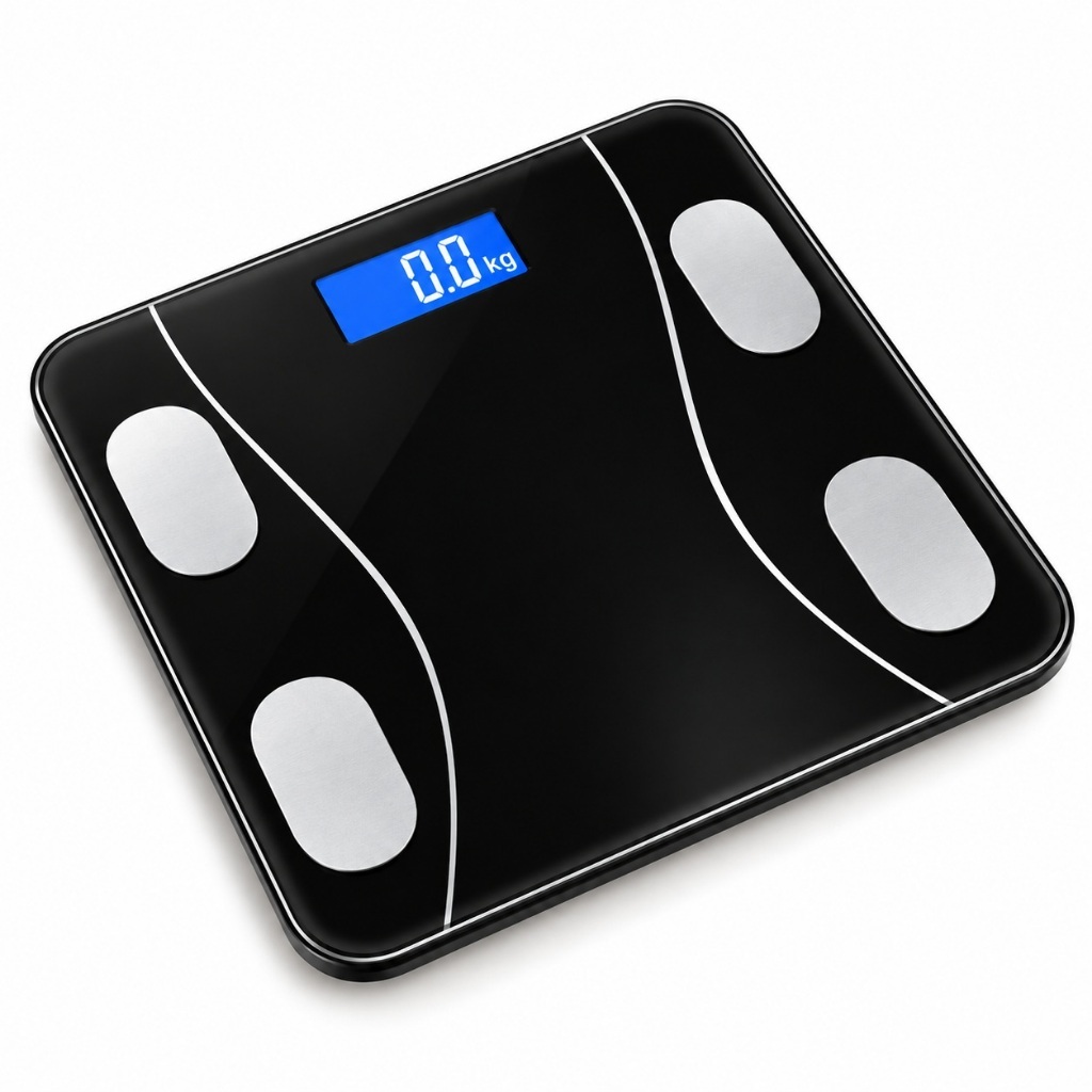 Balança Digital Bioimpedância Bluetooth Com App Para IMC E Gordura Corporal Em Vidro Temperado Antiderrapante