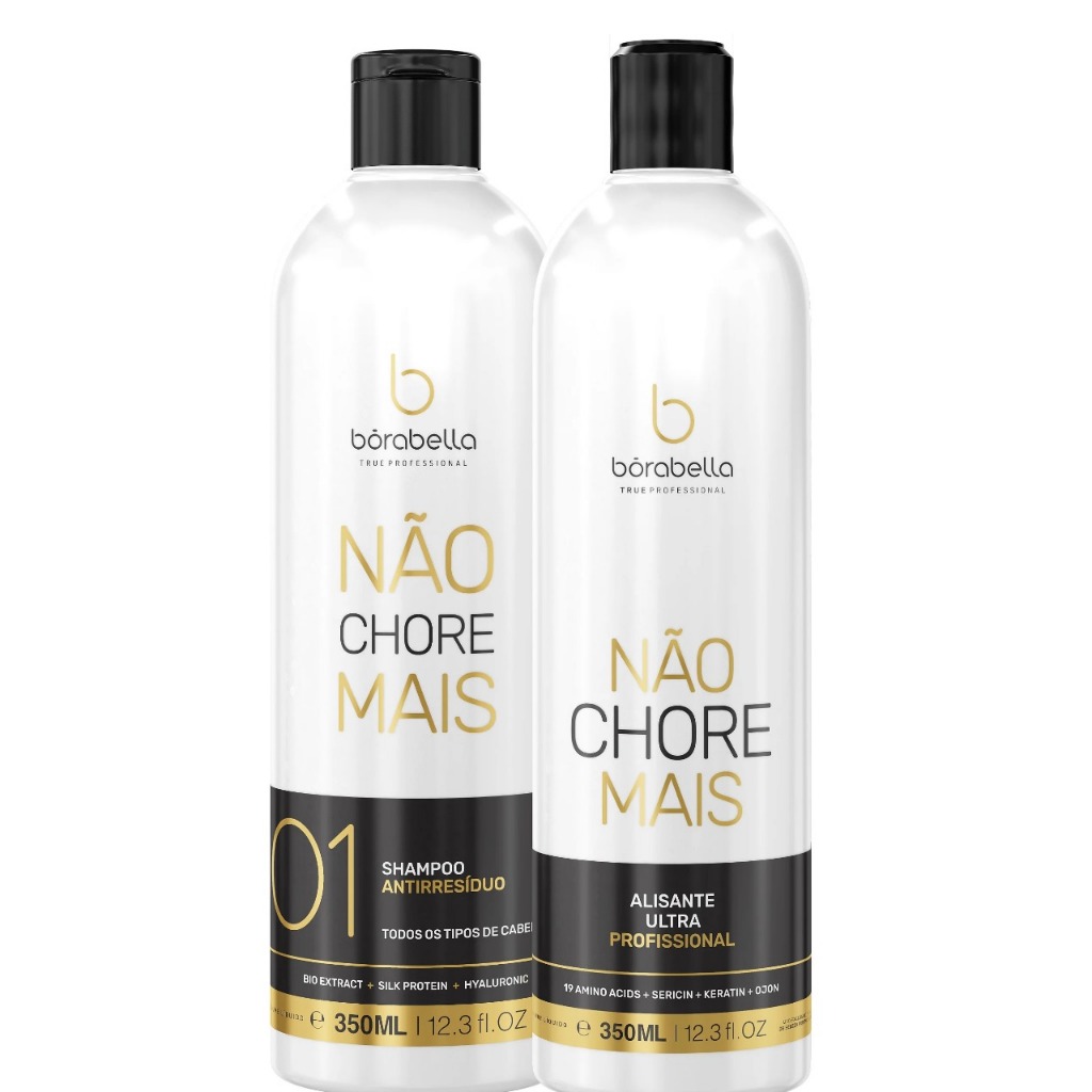 KIT NÃO CHORE MAIS 350ML BORABELLA ALISAMENTO PROFISSIONAL