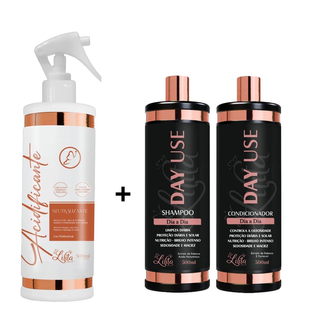 Acidificante + Day Use Shampoo e condcionador  Recupere seus fios  Hidratação Profunda regula Ph