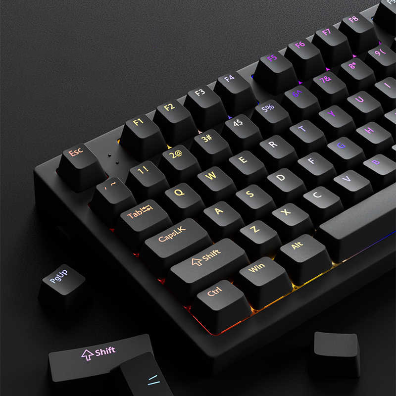 126 Teclas Preto Personalizado Duplo Tiro PBT Keycaps RGB Retroiluminado Perfil Cereja Para Interruptores MX Teclado De