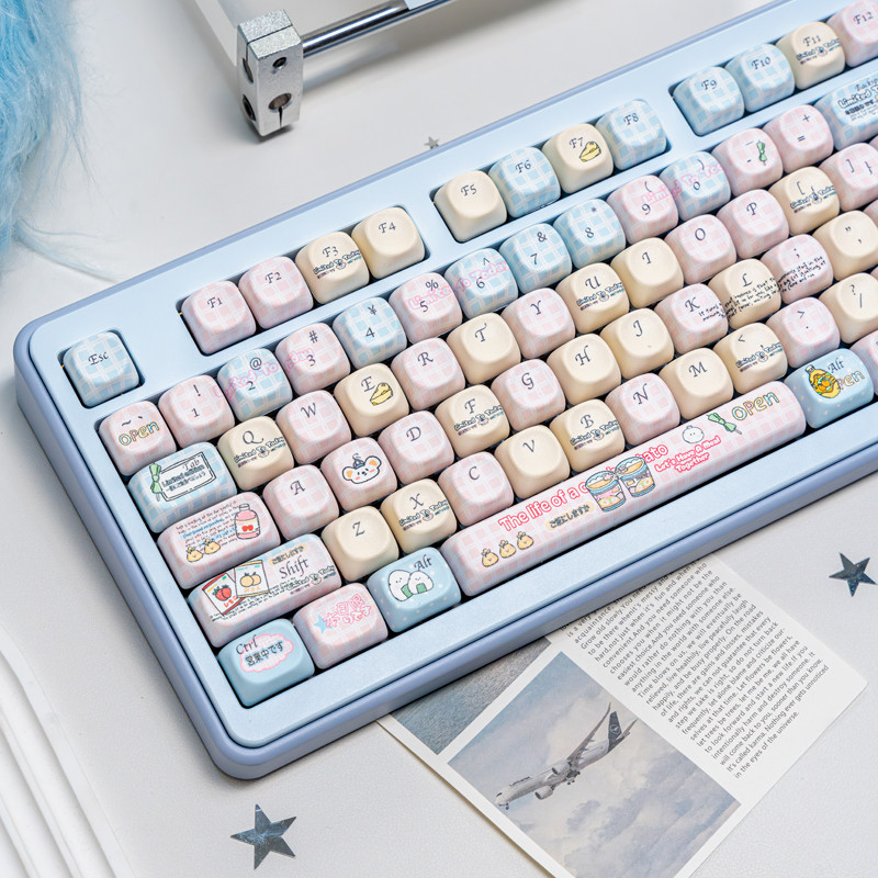 130 Teclas Zoo Convenience Store PBT Keycaps MOA Profle Dye Sub Para Teclado Mecânico