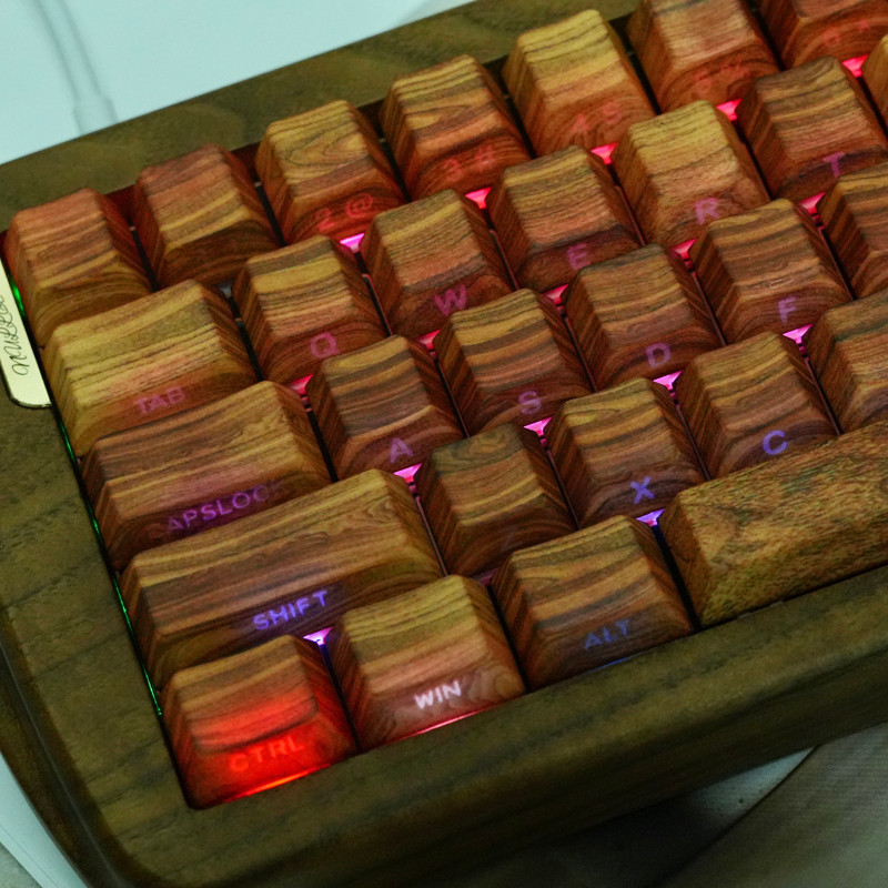 Dye De Madeira Sub PBT Keycaps Cherry Profile Side-lit Shine Through Para Teclado Mecânico