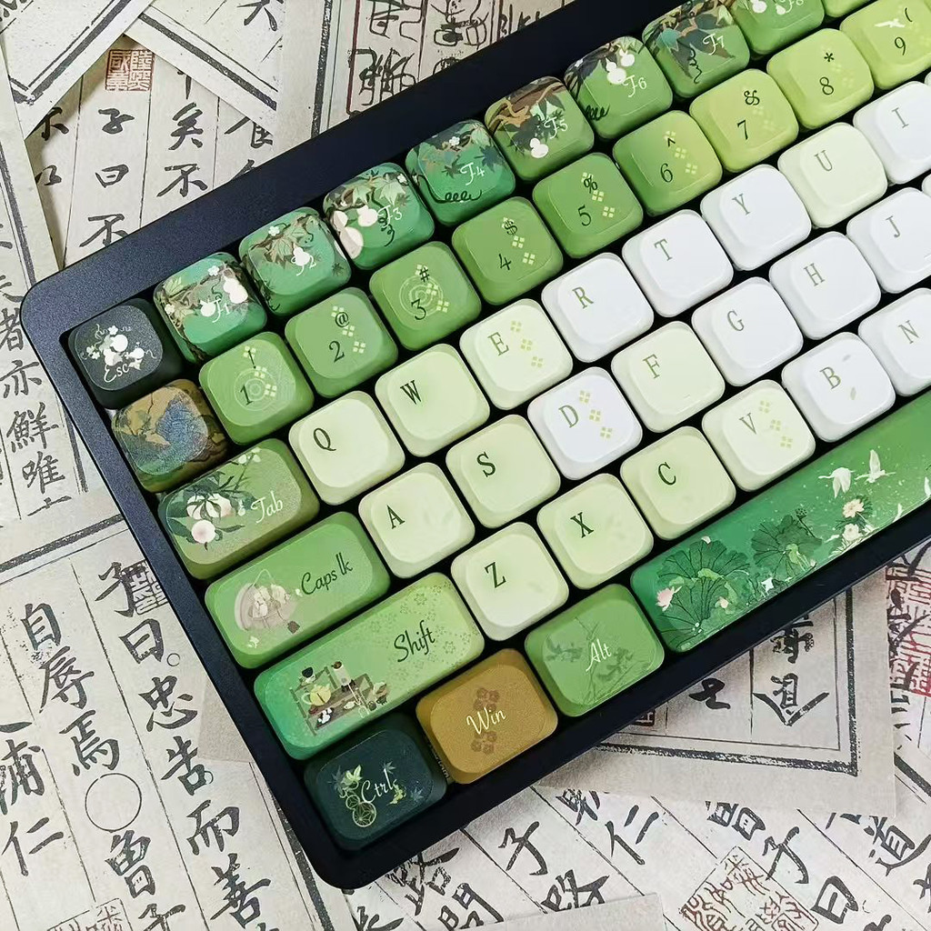 Chá Fragrância Baixo Perfil PBT Keycap 120 Teclas Corante-Sub Keycaps Para Teclado Mecânico MX Switch