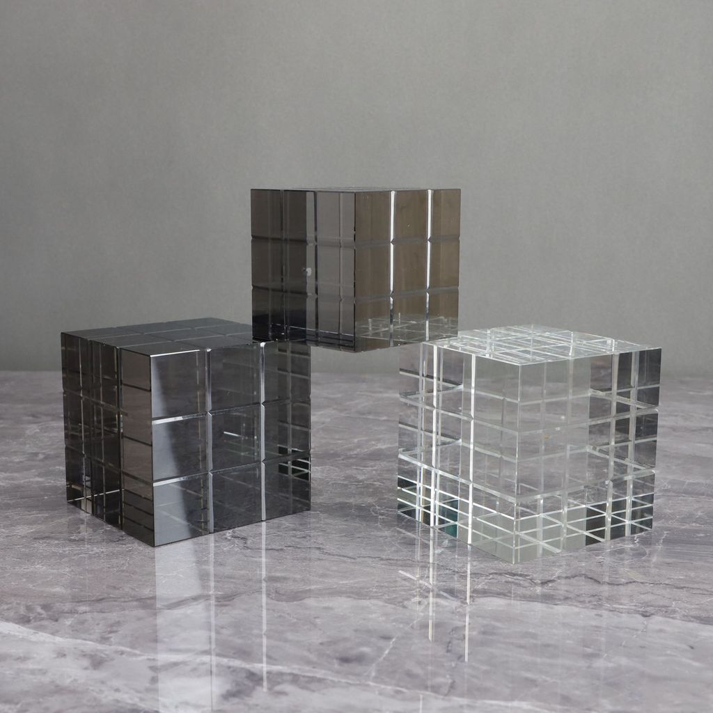 NMT9 Modern minimalist crystal cube display pieces for model homes, sales offices, bedrooms, living rooms, dining rooms,
