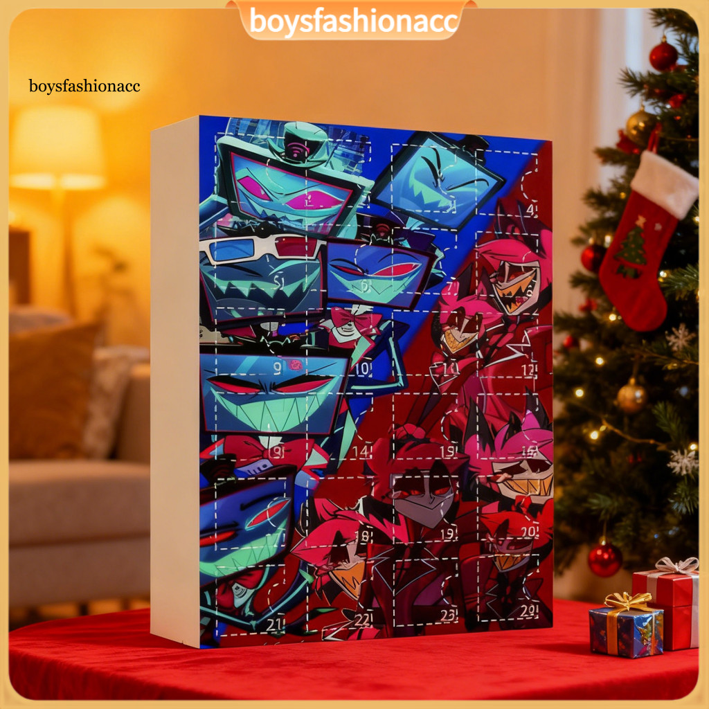 Hazbin Hotel Helluva Boss 24 Days Advent Calendar Christmas Ornaments Set – Unique Holiday Decor Gift for Fans Southea