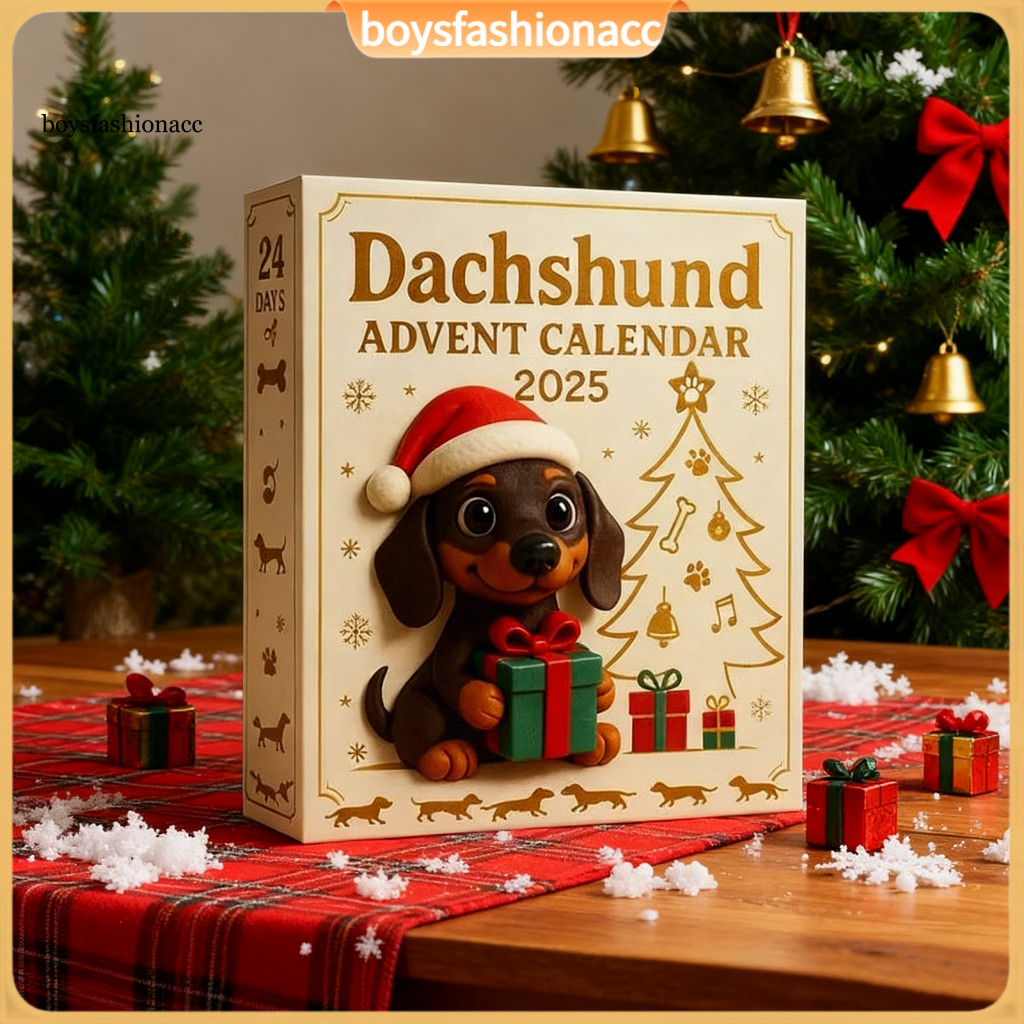 2025 Dachshund Advent Calendar 24 Days Countdown with 3d Acrylic Ornaments Christmas Tree Decoration Unique Gift for Dog