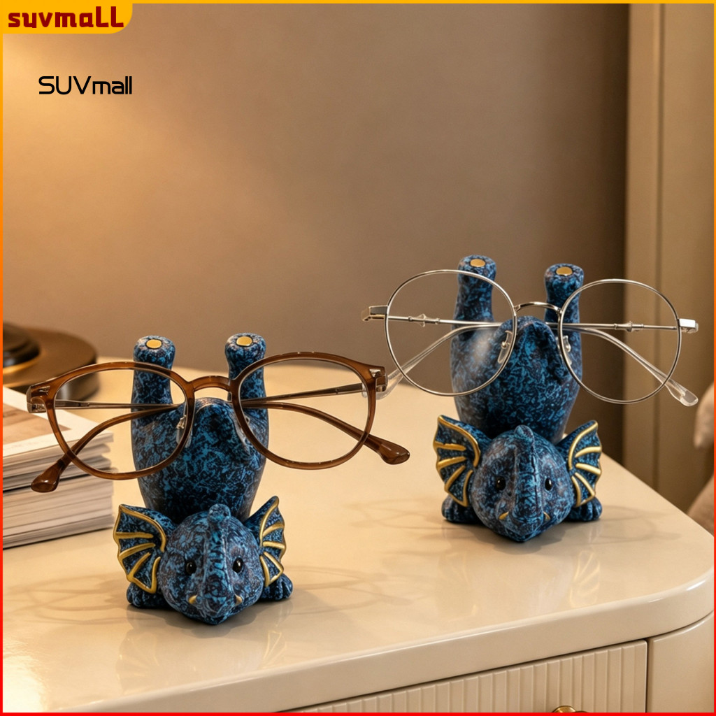 Handmade Resin Elephant Glasses Holder – Retro Style Eyeglass Stand Decorative Organizer for Home Office Unique Gift f