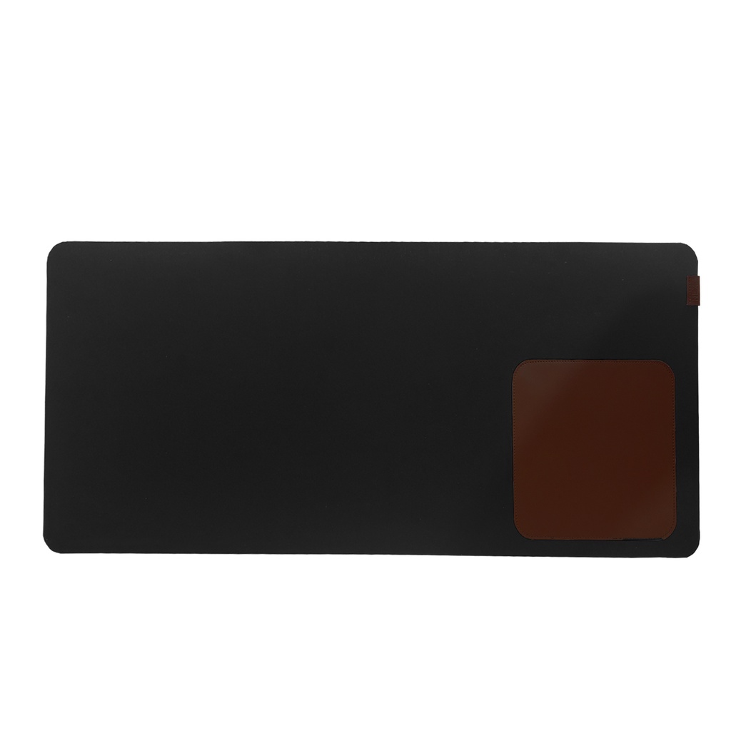 Desk Pad Grande Feltro com Mouse Pad Couro Marrom