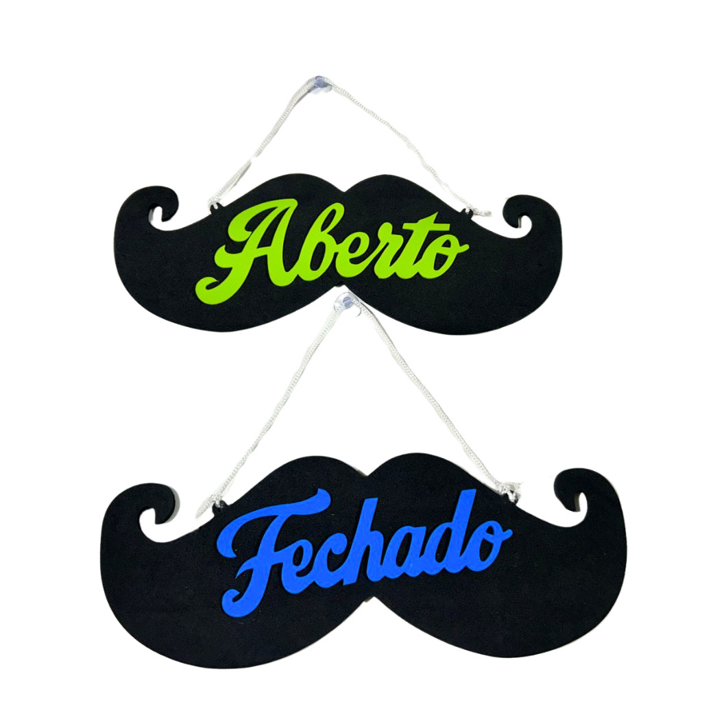 Placa Bigode Barbearia Decorativa Barber Shop Barbeiro Decoração Parede Salão Loja
