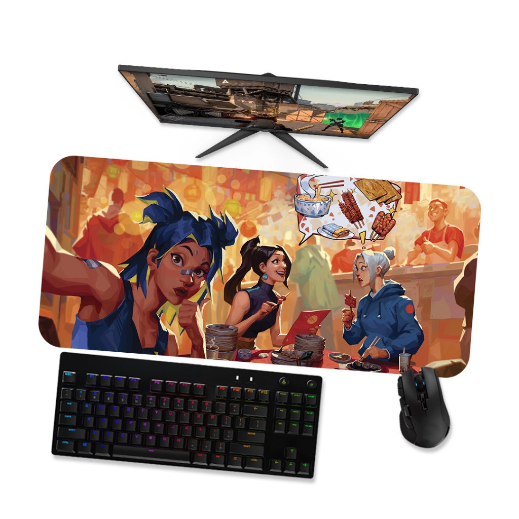 Mouse Pad Gamer Grande VALORANT  GIRL STYLE 2 90x40 80x40 60x40 70x30 45x40