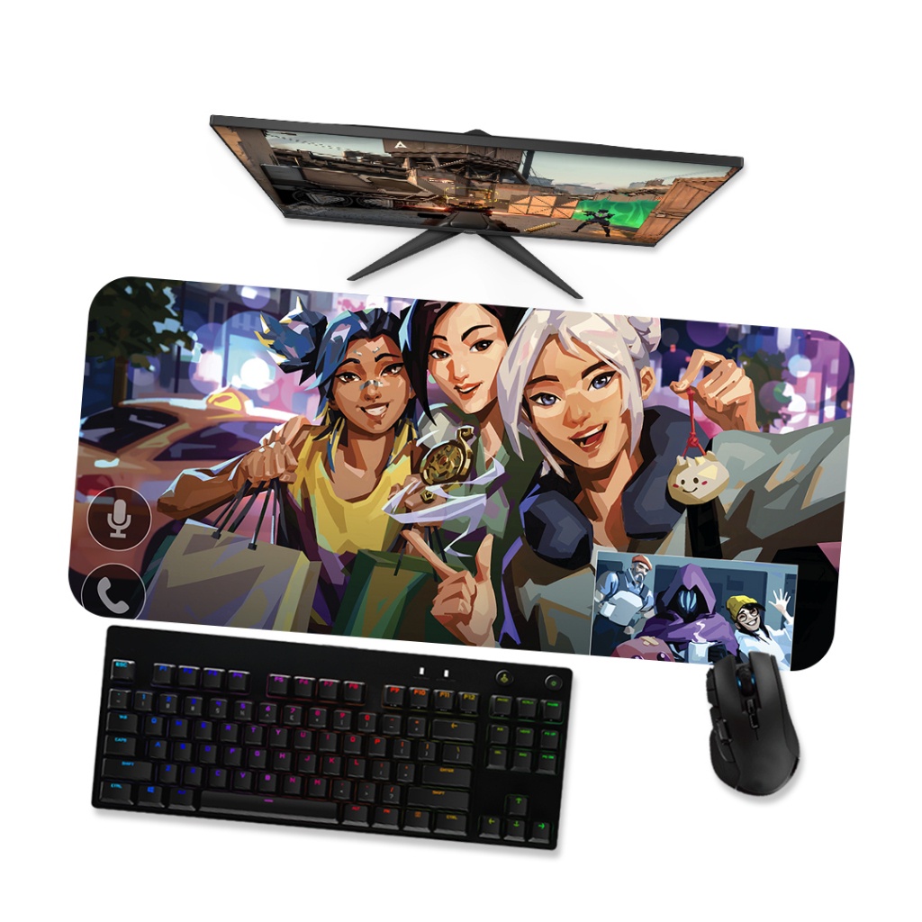 Mouse Pad Gamer Grande Valorant  Girl Style 4 90x40 80x40 60x40 70x30 45x40