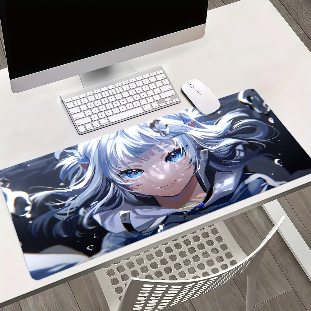 G-Gawr Gura Mouse Pad Antiderrapante Engrossado MousePad Grande Escrita Lockedge Almofada Para Jogos Estudante De Escrit
