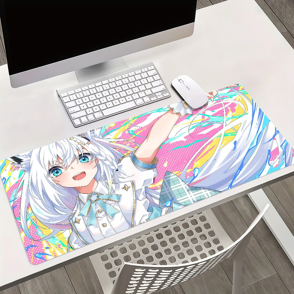 Shirakami Fubuki Mouse Pad Antiderrapante Engrossado MousePad Grande Escrita Lockedge Almofada Para Jogos Estudante De E