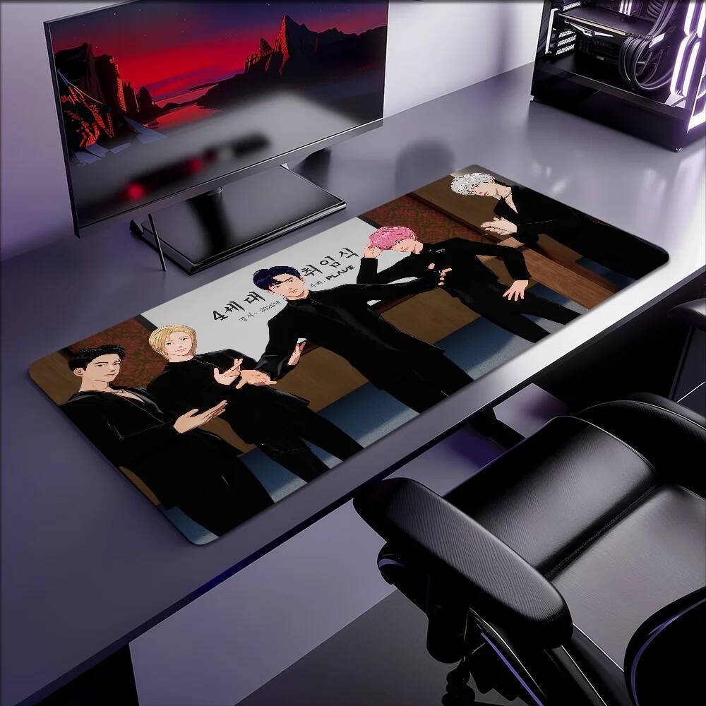 Cara Bonito P-Plasse Menino Banda Mouse Pad Antiderrapante Engrossado Grande Escrita Lockedge Escritório Estudante Almof