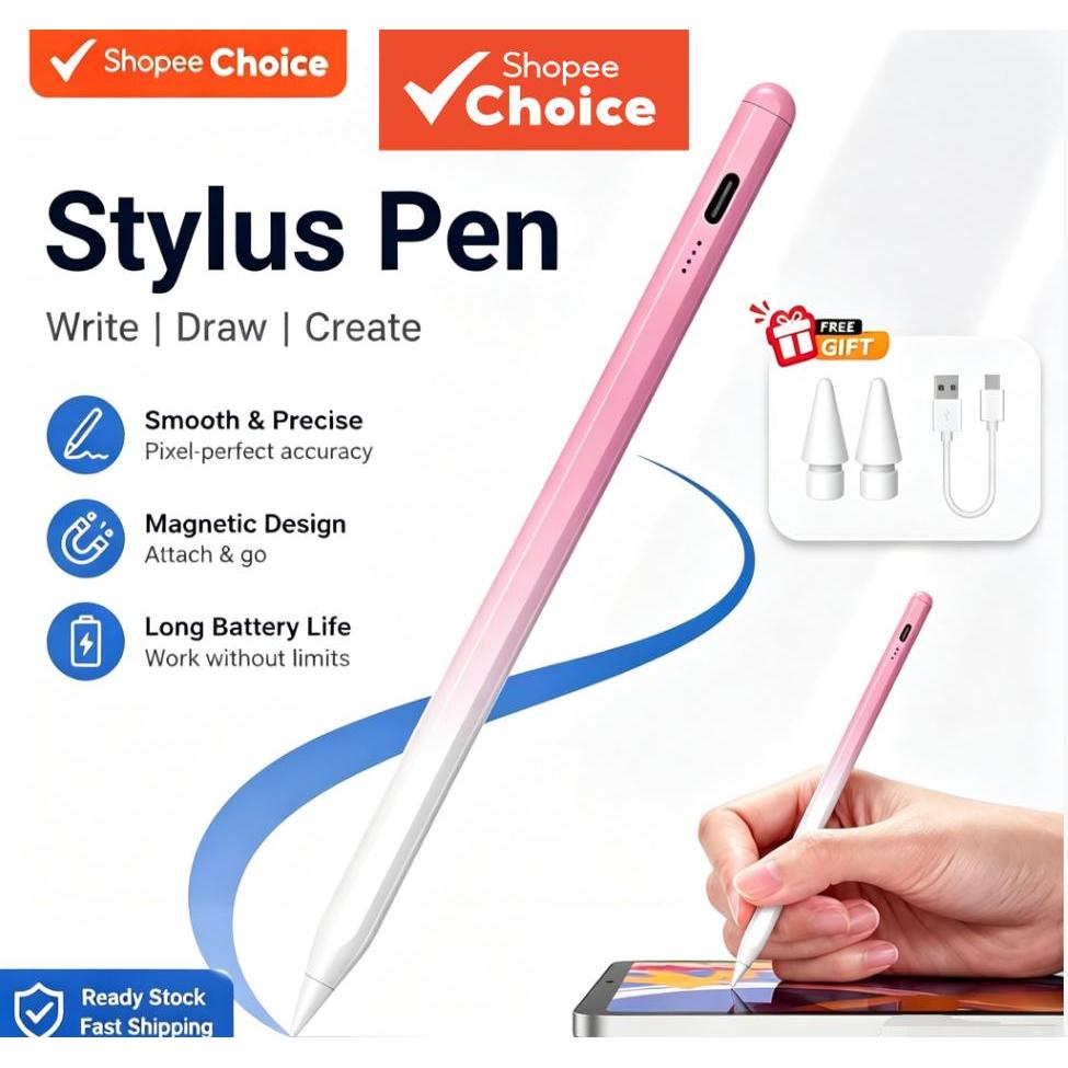 Caneta Stylus Capacitiva Universal, Android e iOS, Compatível com Xiaomi, Huawei, Dispositivos Honor