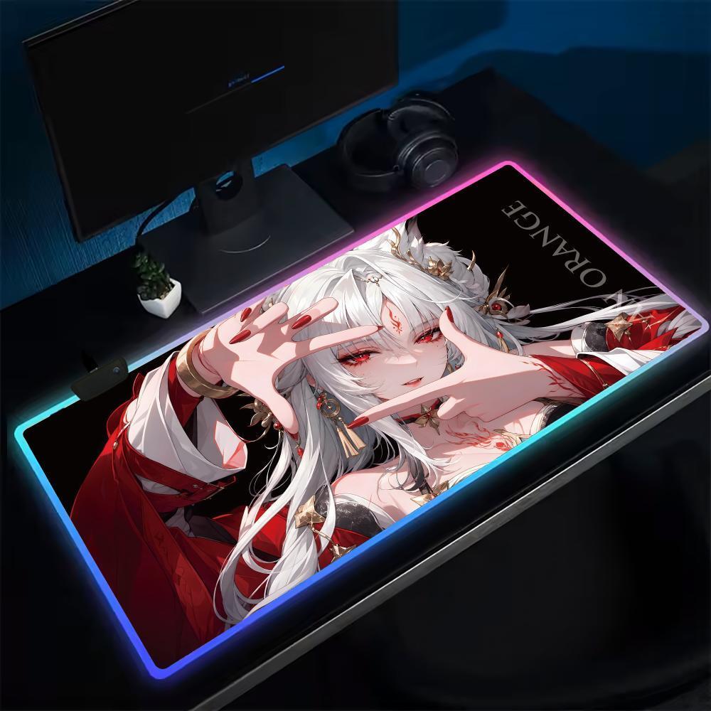 Wuthering Ondas Hsinn Mouse Pad Anime Gaming LED Almofadas De Mesa Retroiluminado Borracha Desktop XXL RGB Tapetes