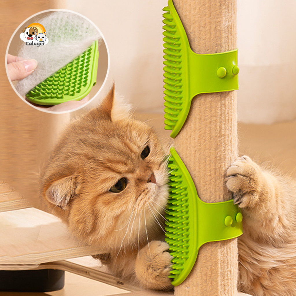Foldable Cat Scratcher Kitten Scratching Post with Easy Grip Handle – Portable Anti-slip Grooming Brush for Hair Remov