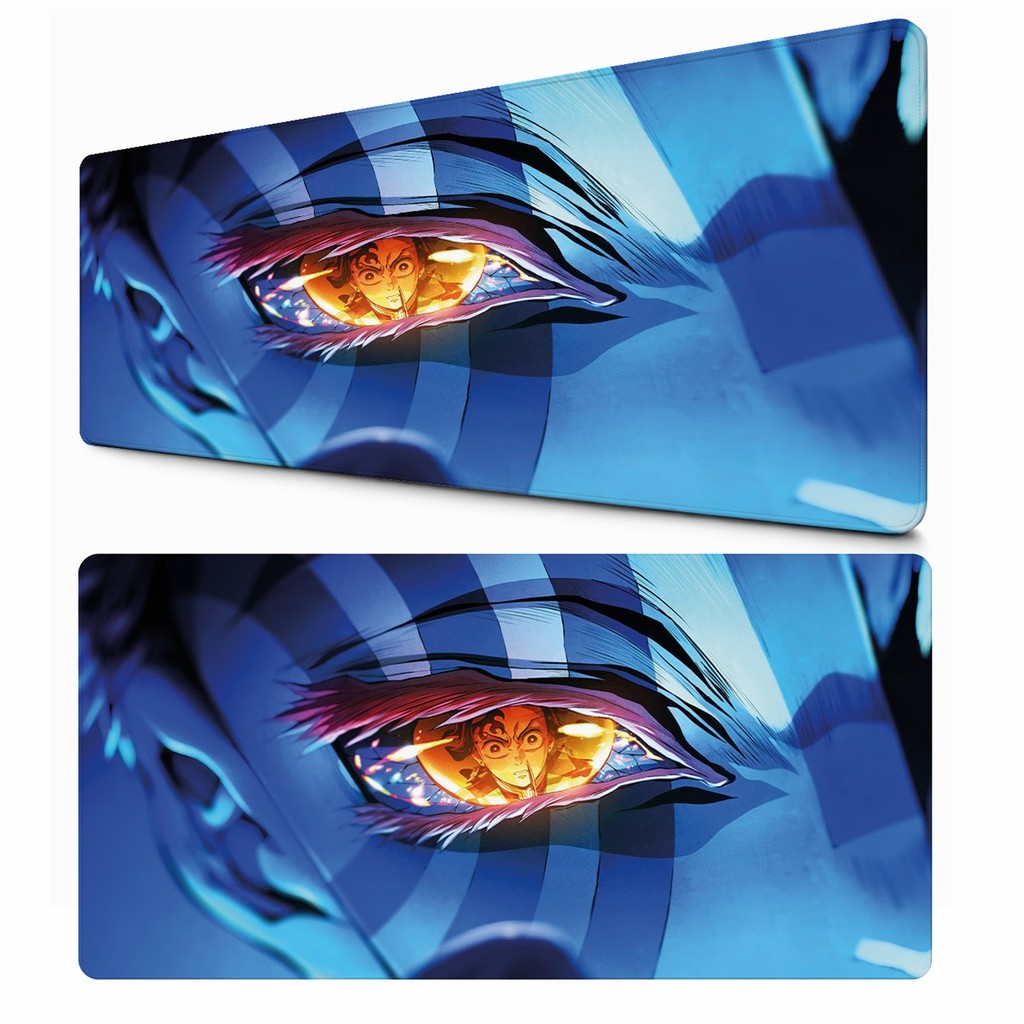Desk Mat Guerreiro Olhos de Fogo Estilo Anime Mouse Pad Gamer Retangular Para Mesa PC Teclado