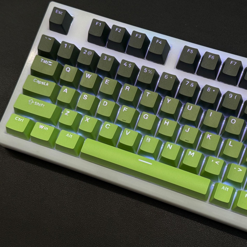 Green Moment Shine-Through Double shot Cherry Profile PBT Keycap Set 134 Teclas