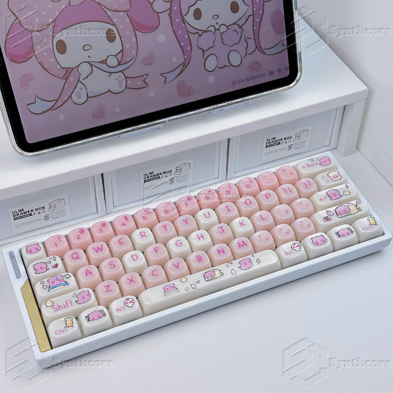 Gomas De Porquinho MOA Profile Double shot PBT Keycap Set 130 Teclas