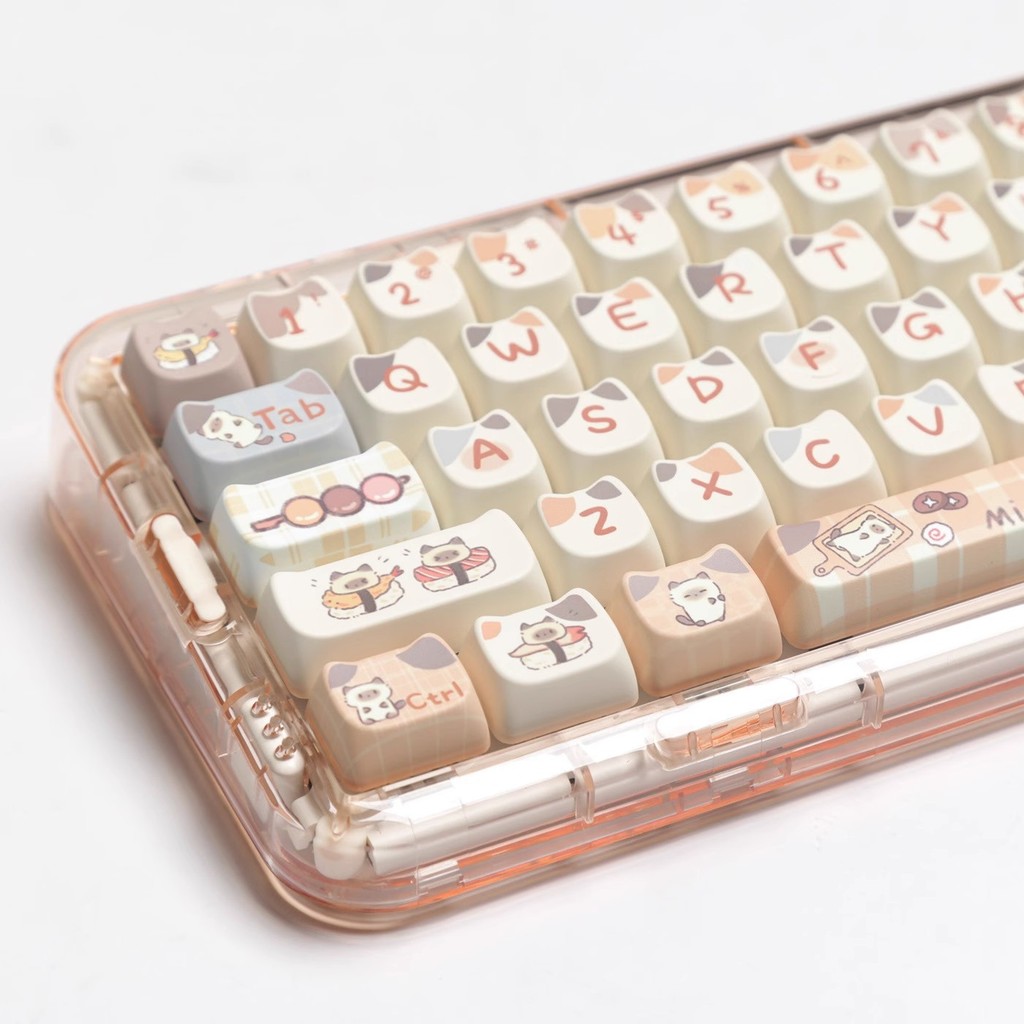 Gatinho Siamês MOA Profile Dye-Sub PBT Keycap Set 130 Teclas