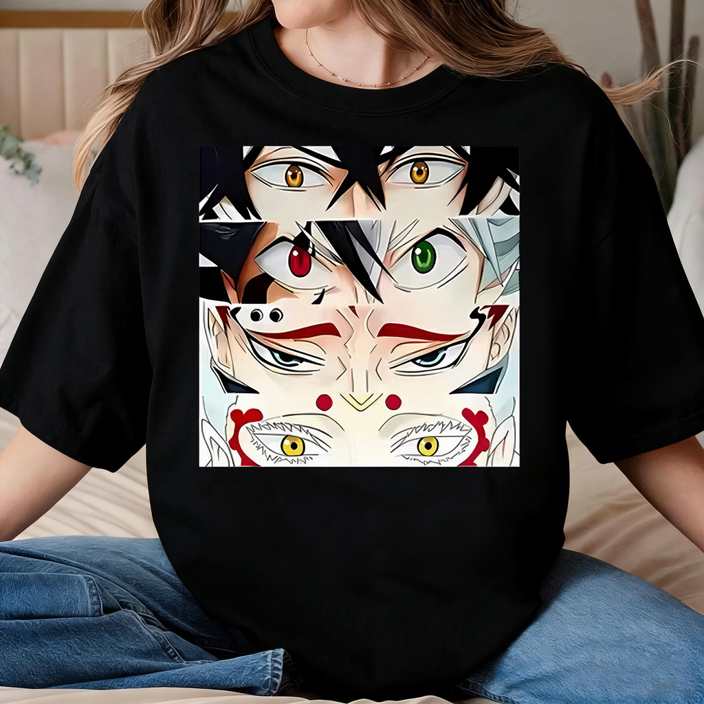 Camiseta Unissex Oversized Plus Size Feminina Masculina s Animê  Características de Olhos Distintivos, Estilo Casual, Mu