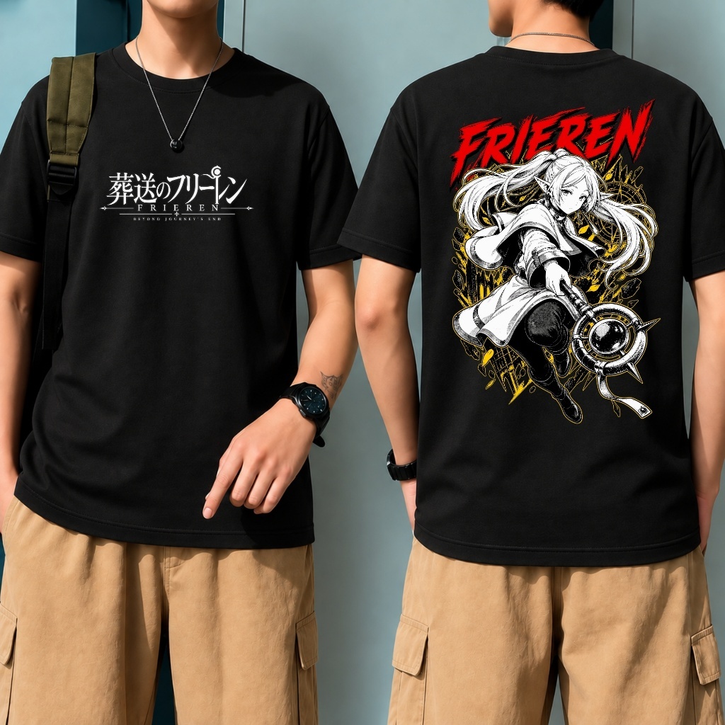 Camiseta Frieren Beyond Journey's End Anime Geek 100% Algodão Várias Cores Estampada Otaku Plus Size