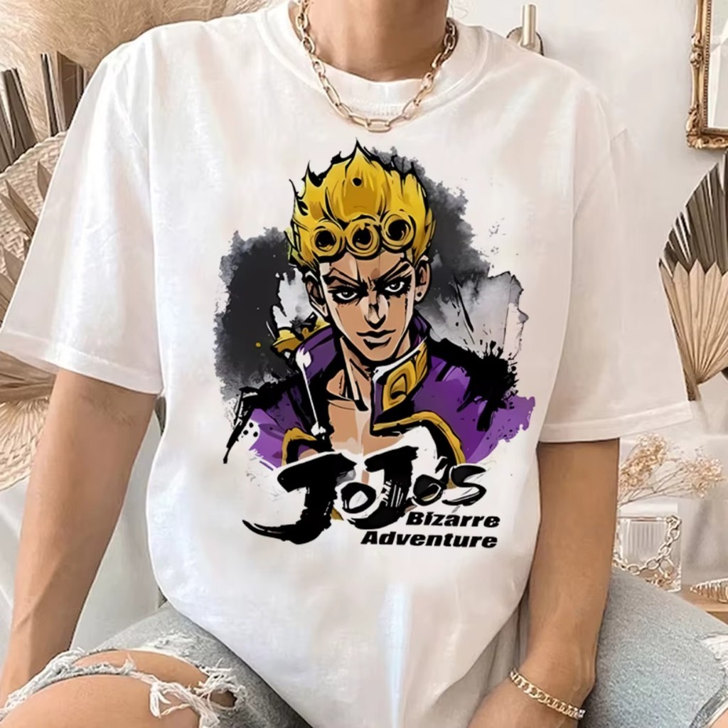 Camiseta Anime Jojo's Bizarre Adventure Kira Yoshikage Camisa Algodão Blusa Infatil ao G3 Plus Size