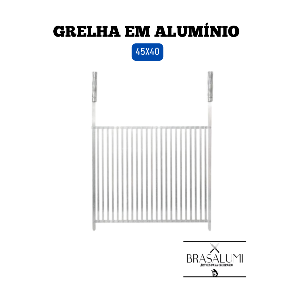 grelha para churrasco em alumínio 45x40