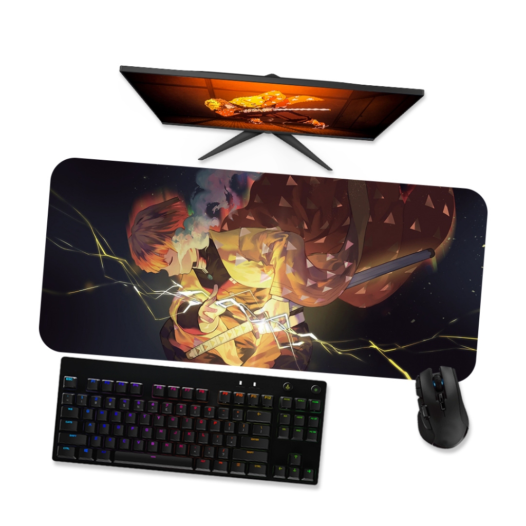 Mouse pad Zenitsu 1 Demon Slayer Anime - Mousepad Gamer 90x40 80x40 60x40 70x30 45x40