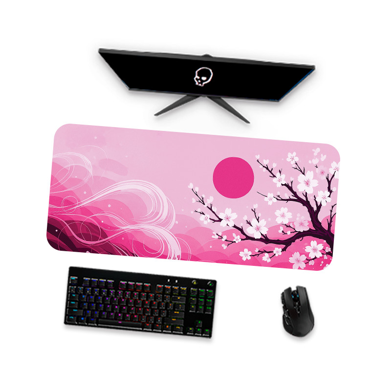 Mouse Pad Gamer Grande  Sakura Rosa 1  90x40 80x40 60x40 70x30 45x40