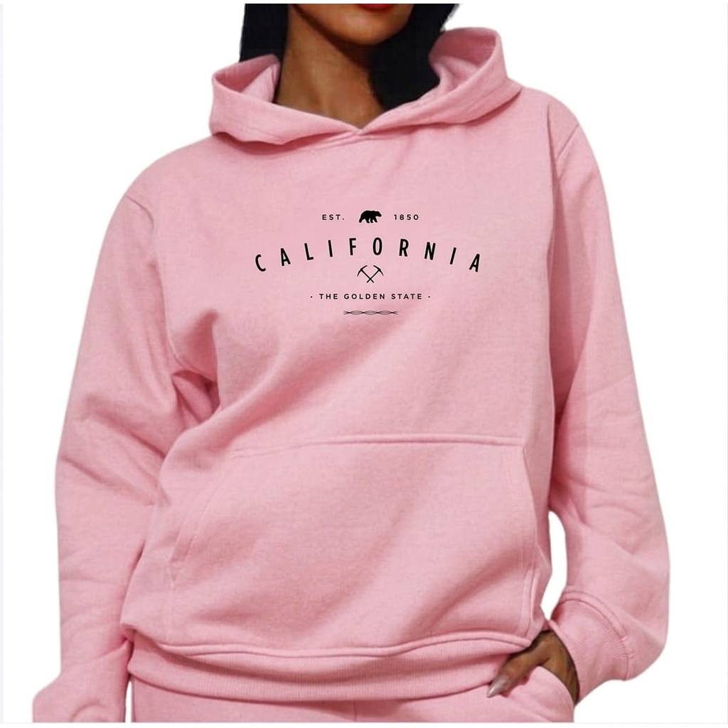 Moletom Quentinho Unissex Canguru Blusa De Frio Estampado California Golden State Moda Gringa