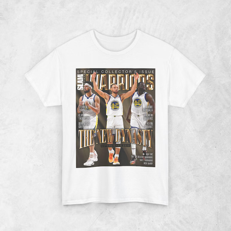 Camiseta Unissex Oversized Plus Size Feminina Masculina Estampa Golden State Warriors Slam Magazine Streetwear,  de Basq
