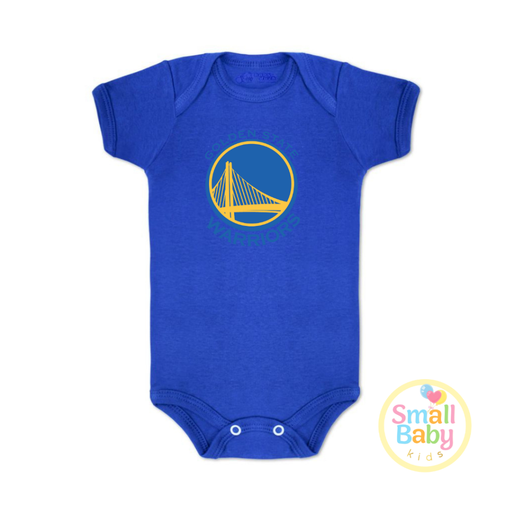 Body Bebe Infantil Times de Basquete USA Golden State Warriors Em Algodão Manga Curta