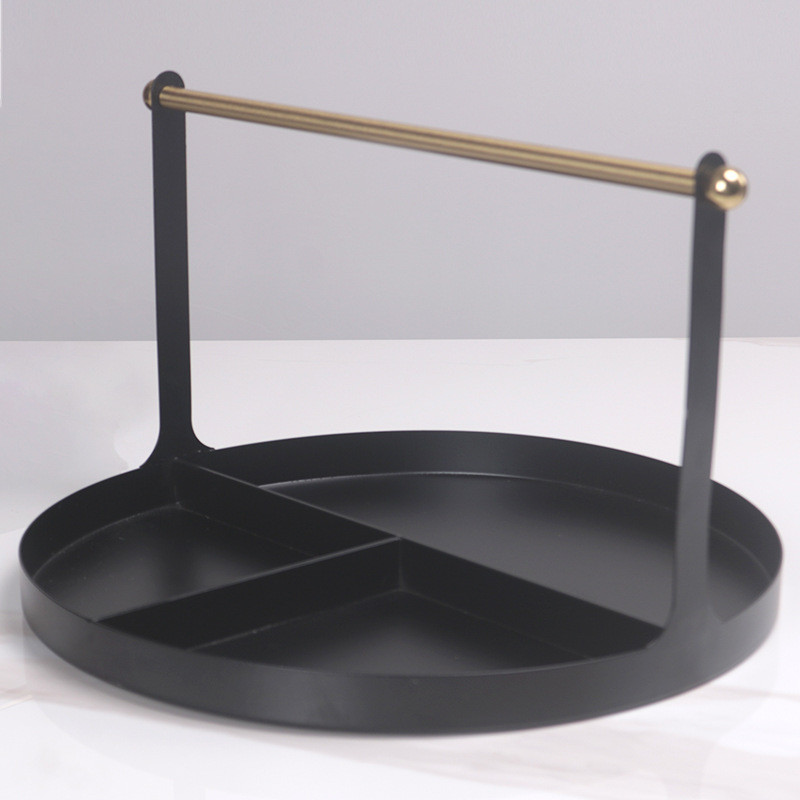 A15W Modern minimalist, light luxury, new Chinese-style metal tray display pieces for sales offices, round and rectangul