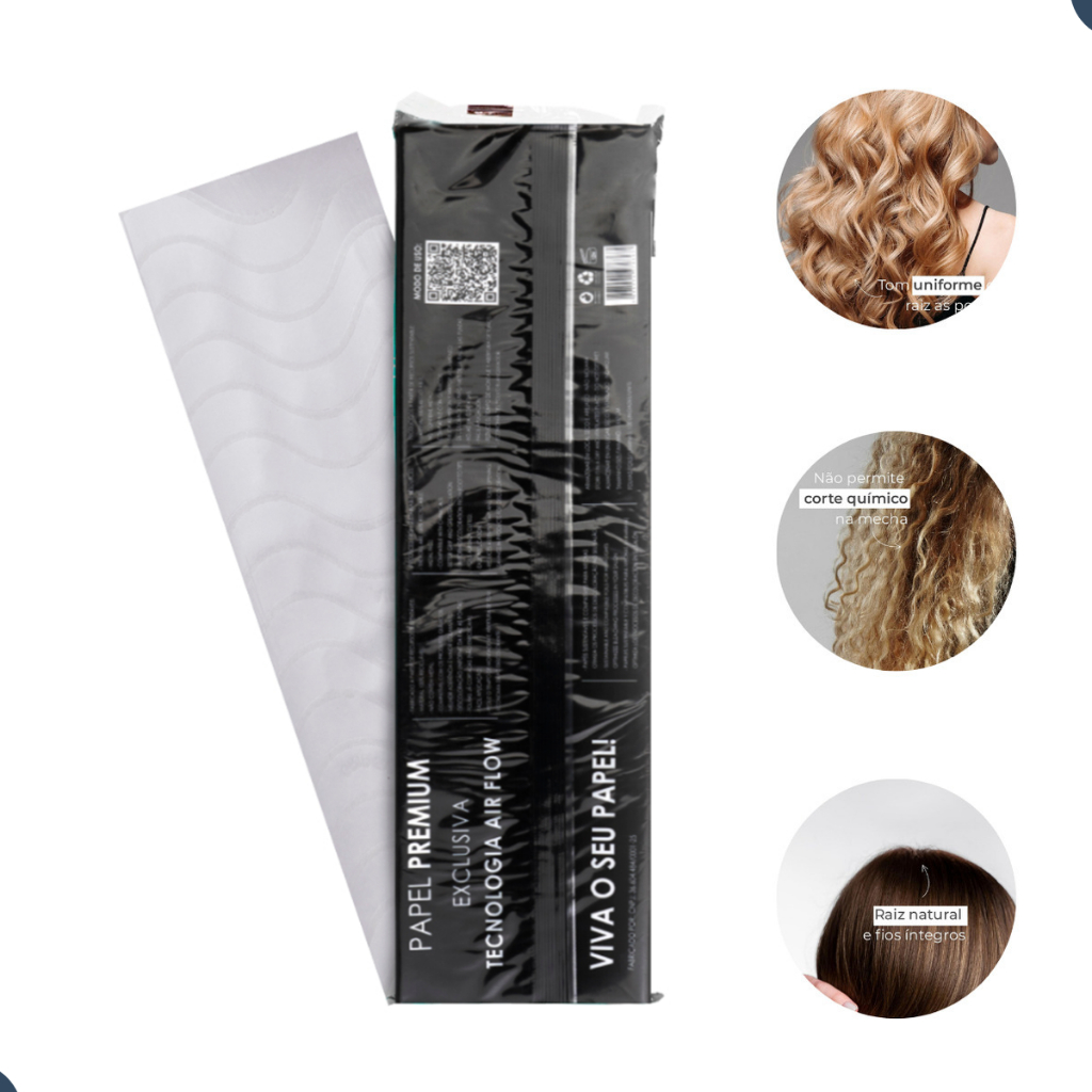 Papel Para Mechas Premium 100 folhas 120g 11x47cm