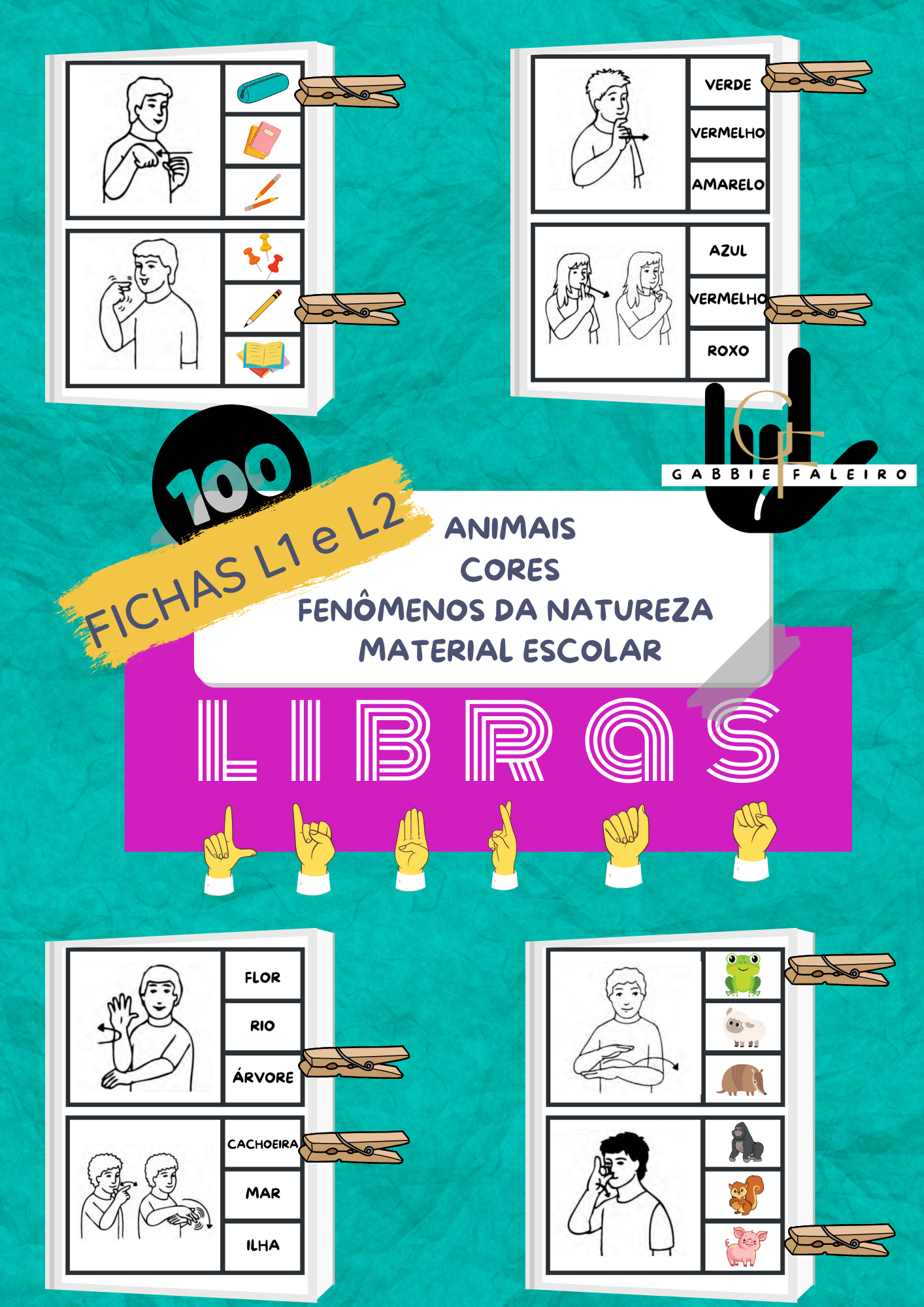 Fichas em LIBRAS (L1 e L2)