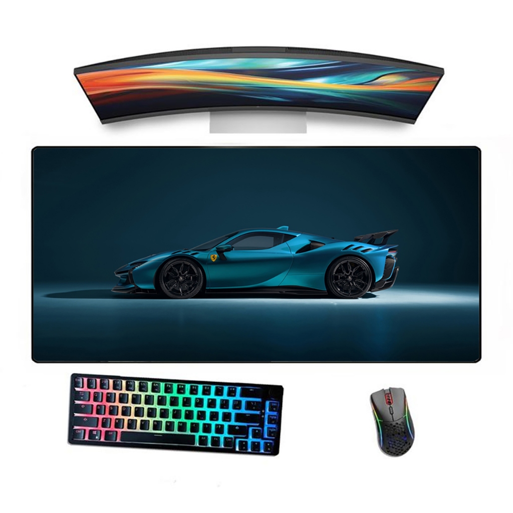 Mousepad Gamer Speed Borda Costurada Ergonómico Estampado Carro Frrari Sport