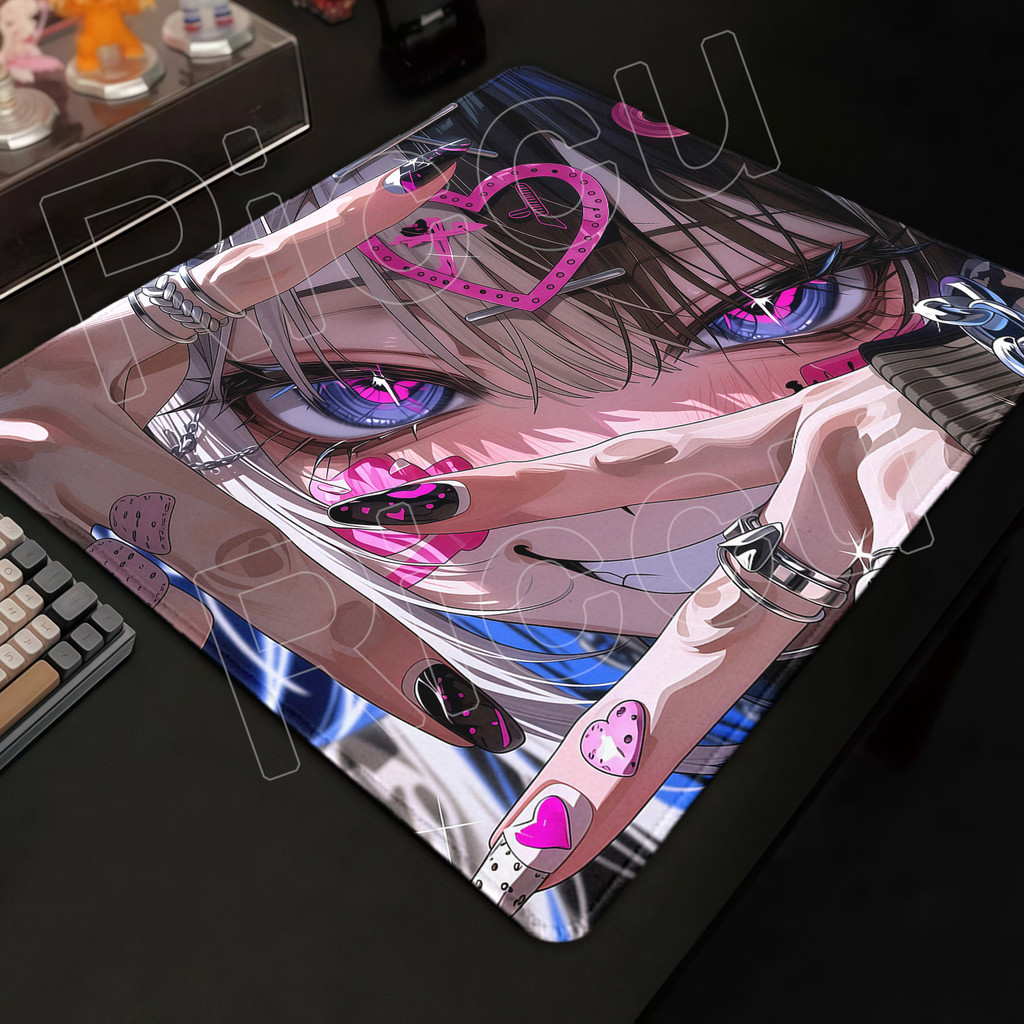 Bonito Anime Menina Mouse Pad E-Sports Punk DeskPad Pequena Borracha Anti Deslizamento Gaming Mousepad PC Gamer Decot Pl