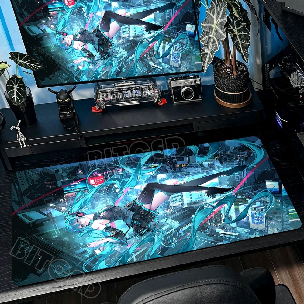 Hatsune Miku Mousepad Grande Jogo Mouse Pad PC Gamer Tapete De Mesa Decoração De Escritório E-Sports Acessórios De Playm