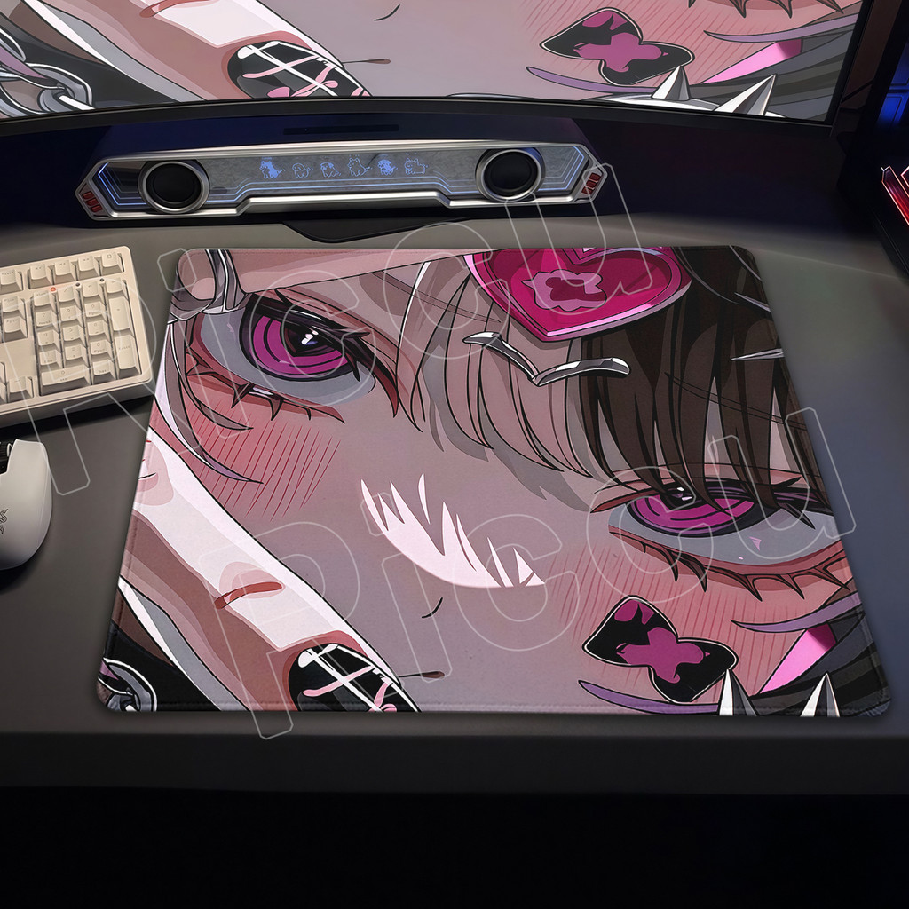Punk Anime Menina Mouse Pad E-Sports Bonito Meninas Mousemat Pequeno Borracha Jogos Mousepad Gamer Decot Playpad Acessór